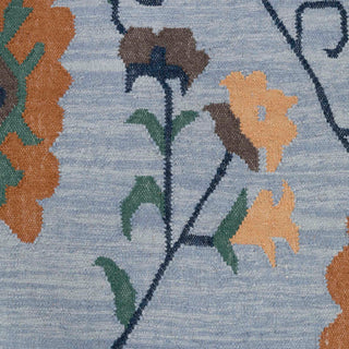 Sky Blue Floral Vine Rug