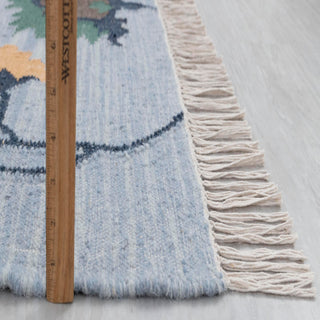 Sky Blue Floral Vine Rug