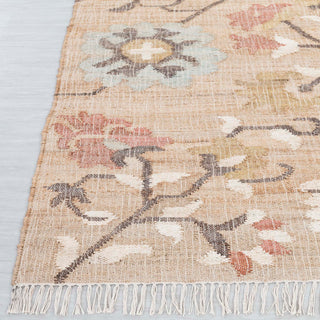 Beige Floral Vine Rug