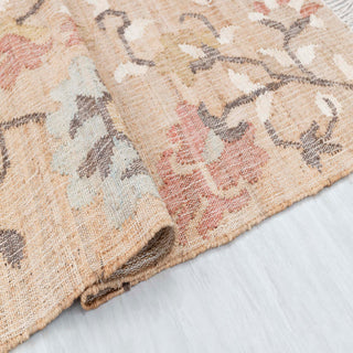 Beige Floral Vine Rug