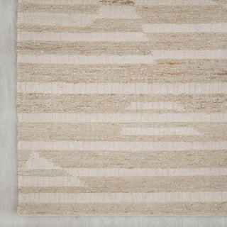 Ivory Stripe Diamond Handwoven Flatweave Rug