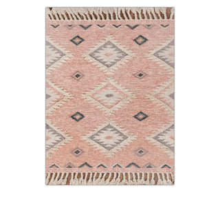 Casa Pink Hand Woven Boho Wool Rug