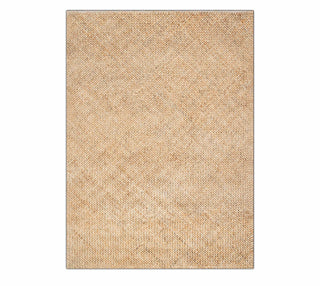 Ivory & Beige Handwoven Jute Rug with Fringe