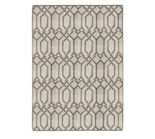 Ivory & Beige Geometric Hexagon Pattern Rug