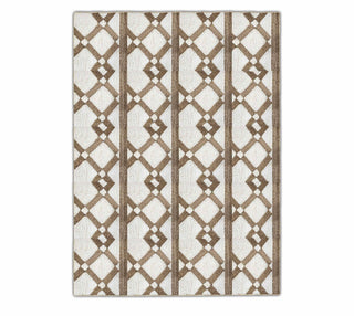 Ivory & Brown Diamond Geometric Pattern Rug