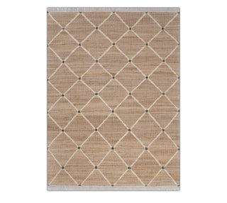 Beige Diamond Lattice Rug