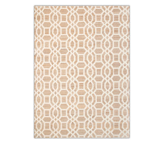 Beige Lattice Handwoven Rug