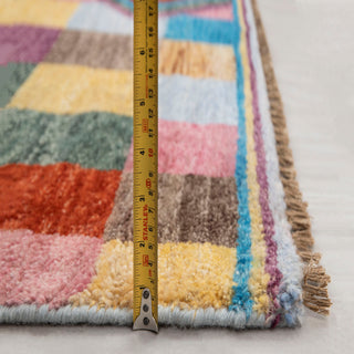 Multicolor Patchwork Handwoven Wool Rug – Modern Geometric Carpet