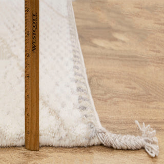 Ivory Diamond Handwoven Wool Rug – Modern Flatweave Carpet