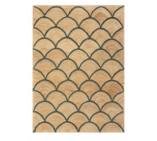 Natural Jute Scallop Pattern Handwoven Rug