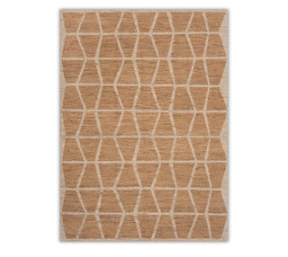 Camel Brown Diamond Trellis Jute Flatweave Rug