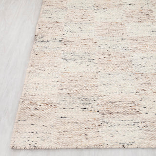 Modern Textured Ivory Wool Rug – Handwoven Abstract Area Carpet