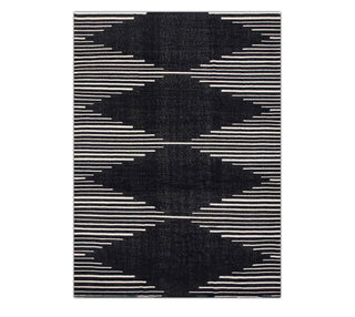 Black Geometric Handwoven Rug