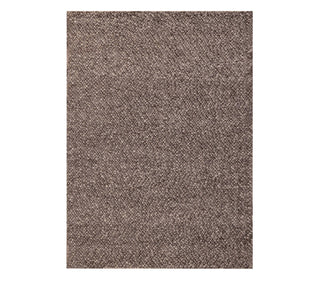 Handwoven Solid Brown Textured Wool Rug – Minimal Modern Area Carpet