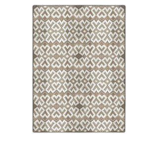 Brown and Ivory Geometric Abaca Rug – Modern Neutral Area Rug