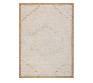 Ivory Minimal Tribal Jute Rug – Handwoven Modern Carpet