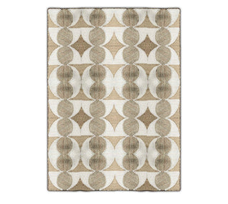 Beige, Ivory & Taupe Geometric Circle Pattern Rug