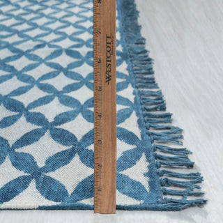 Blue Geometric Tile Rug