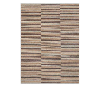 Modern Striped Wool Rug – Handwoven Patchwork Carpet - 8×10 Ft