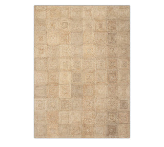 Natural Beige Handwoven Checkered Jute Rug