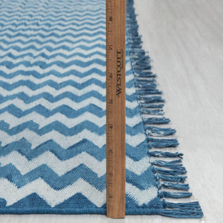 Blue Chevron Pattern Rug