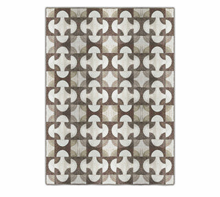 Beige and Brown Geometric Abstract Pattern Area Rug