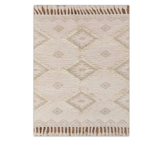 Casa Ivory Hand Woven Boho Wool Rug