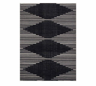 Black Geometric Handwoven Rug
