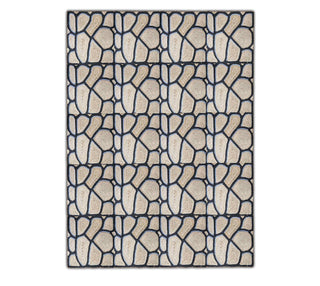 Black, Ivory & Beige Abstract Geometric Abaca Rug