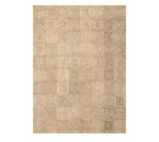 Natural Beige Handwoven Checkered Jute Rug