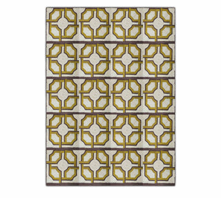 Ivory, Beige & Mustard Geometric Pattern Rug