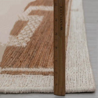 Brown Tribal Geometric Wool Rug – Modern Handwoven Carpet