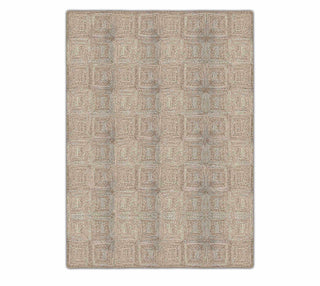 Beige & Taupe Textured Geometric Pattern Rug