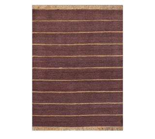 Burgundy Striped Handwoven Rug