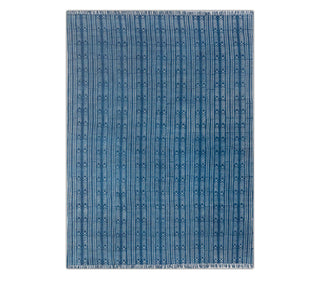 Blue Tribal Stripe Rug