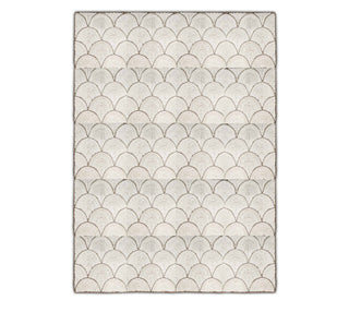Ivory & Beige Scalloped Pattern Textured Rug