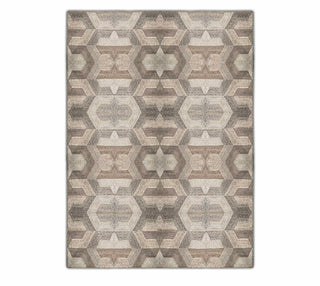 Taupe and Beige Geometric Abaca Rug – Modern Neutral Textured Area Rug