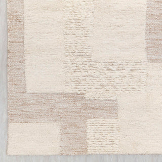 Ivory Abstract Geometric Wool Rug