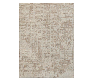 Modern Abstract Beige Handwoven Wool Rug