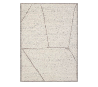 Ivory Abstract Geometric Handwoven Rug – Minimal Modern Carpet