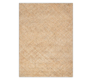 Ivory & Beige Handwoven Jute Rug with Fringe