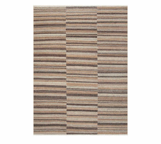 Modern Striped Wool Rug – Handwoven Patchwork Carpet