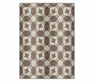 Brown and Ivory Geometric Abaca Rug – Modern Natural Texture