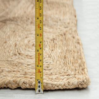 Natural Beige Handwoven Checkered Jute Rug
