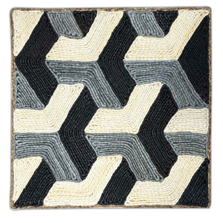 Black, Ivory & Grey Geometric Pattern Rug