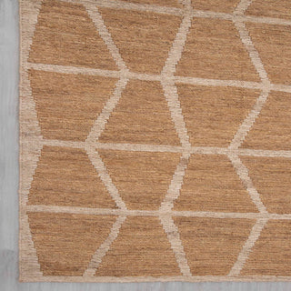 Camel Brown Diamond Trellis Jute Flatweave Rug