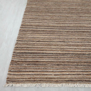 Neutral Striped Wool Rug – Handwoven Textured Carpet
