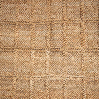 Natural Jute Grid Pattern Rug – Handwoven Textured Carpet