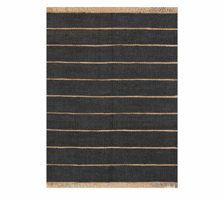 Charcoal Striped Handwoven Rug