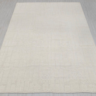 Ivory Textured Handwoven Wool Rug